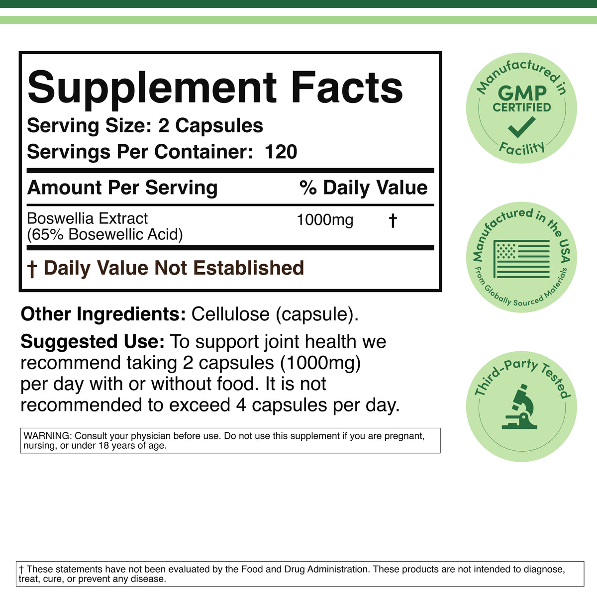 Boswellia Extract Supplement