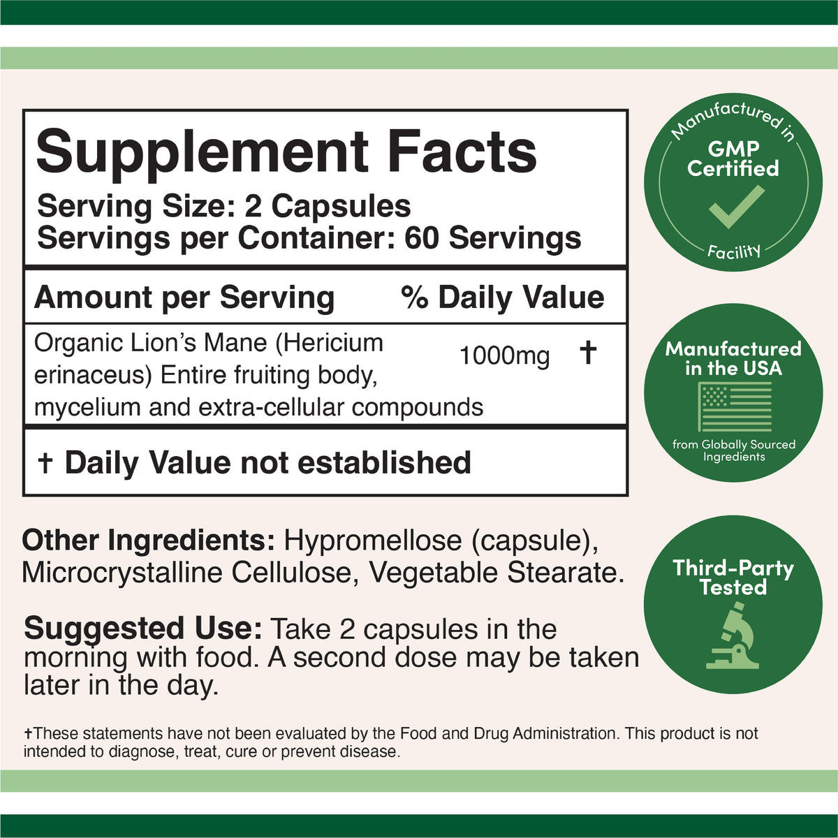 Lion's Mane Mushroom Supplement