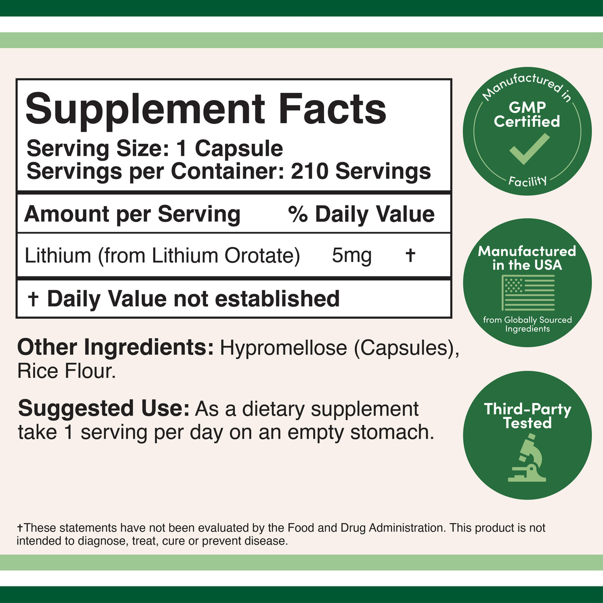 Lithium Orotate Supplement