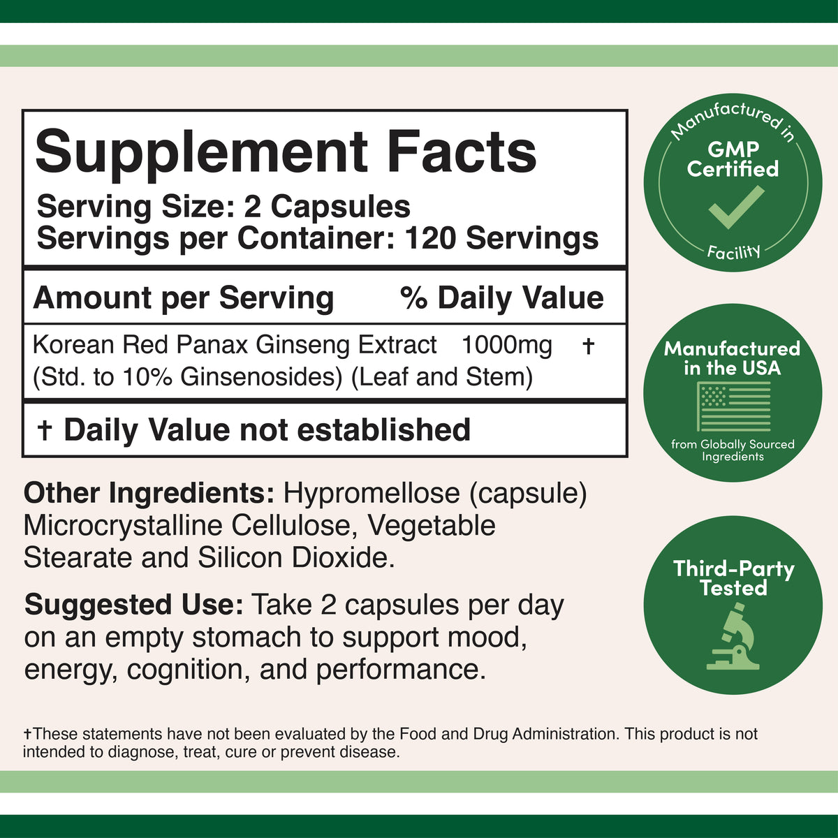 Korean Panax Ginseng Supplement